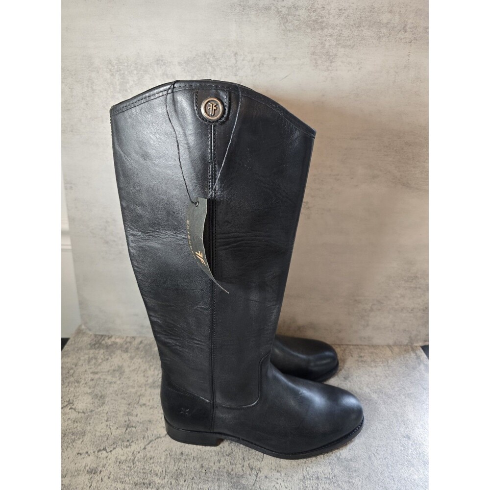 Frye Melissa Button 2 Women's Antique Leather Boots Black Sz 6.5M Wide Calf